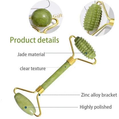 Natural Jade Roller Face Gua Sha Natural Stone Body Neck Massager Acupoint Eye Care Spa Massage Tools Massage Visage Lifting