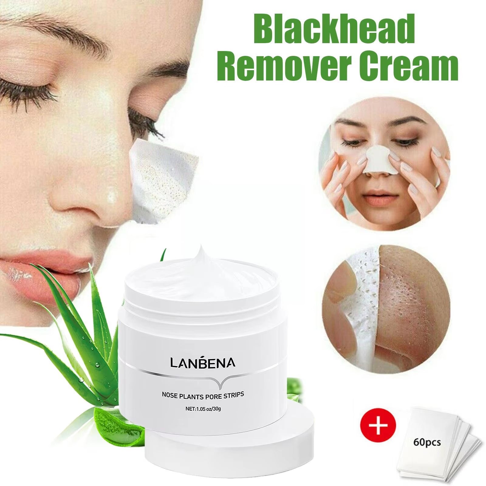 LANBENA New Style Blackhead Remover Nose Mask Pore Mask Black Peeling Cleansing Strip Korea Acne Skin Care Deep Treatment B E1V2