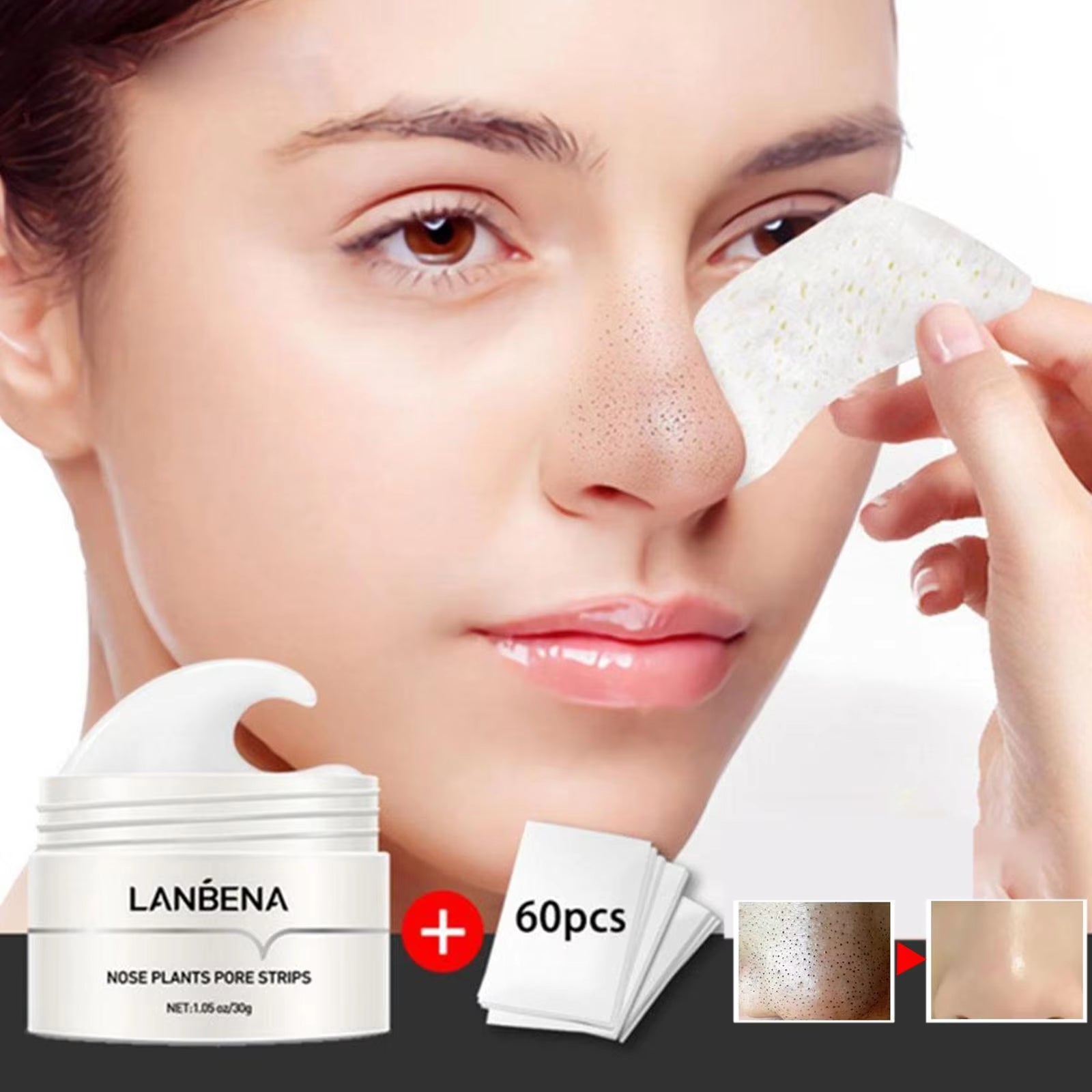 LANBENA New Style Blackhead Remover Nose Mask Pore Mask Black Peeling Cleansing Strip Korea Acne Skin Care Deep Treatment B E1V2