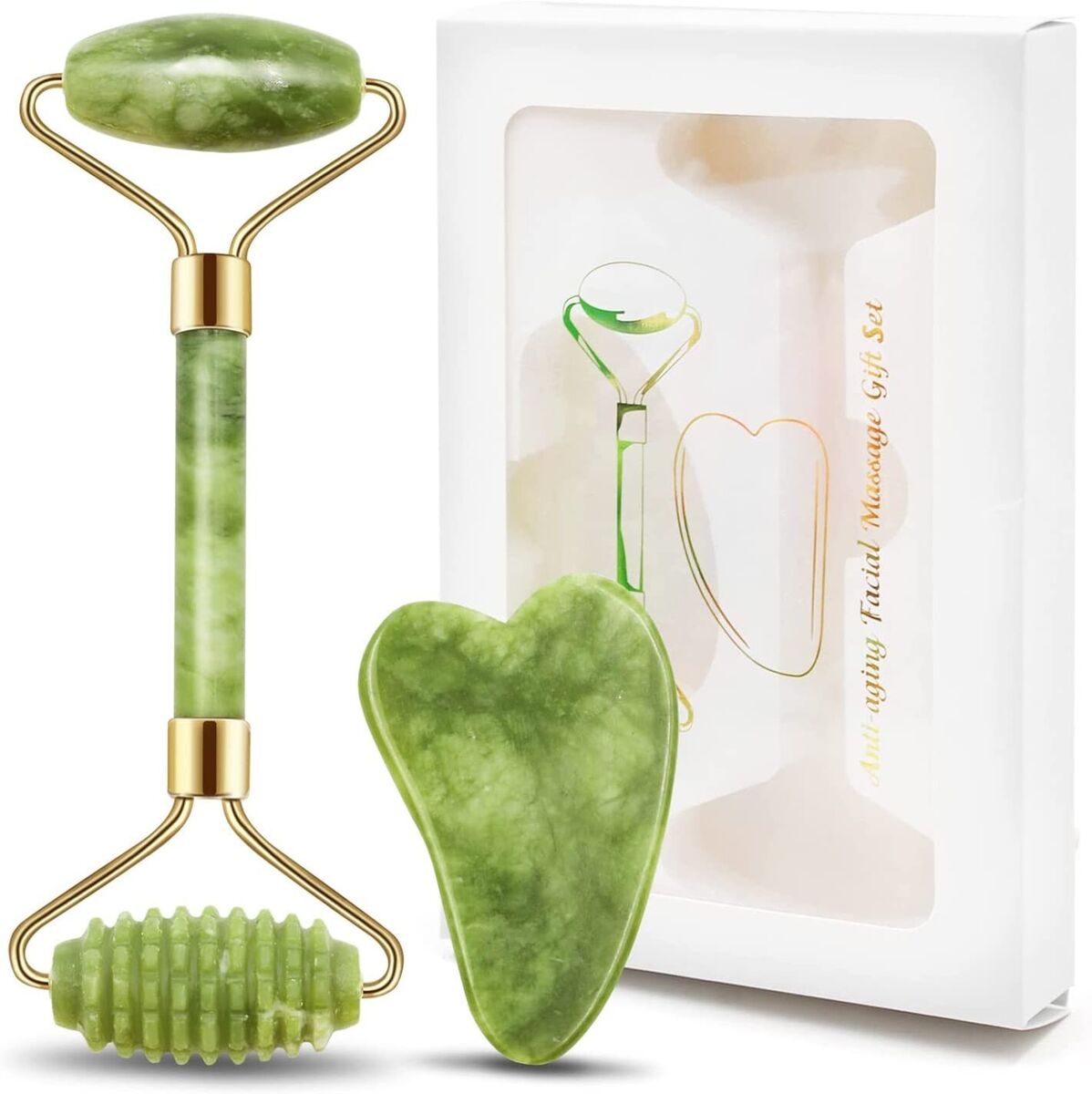 Natural Jade Face Roller & Gua Sha